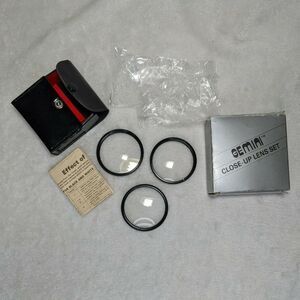52mm Gemini CLOSE-UP LENS SET of 3 (+1, +2, +4) w/ Case & Original Box Japan VTG
